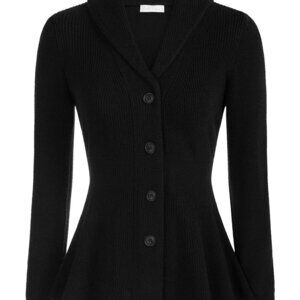 Vintage Shawl Lapel Cardigan Sweater Elegant Retro Chic Button Down Coat